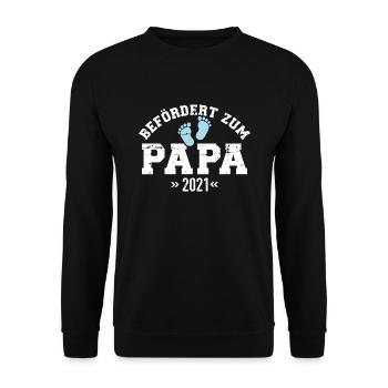 Papa 2021 - Unisex Pullover - Schwarz - Vorne - Alina (178cm) & Michal (187cm)