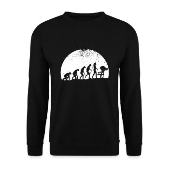 Schwimmen Evolution Schwimmer Geschenk - Unisex Pullover - Schwarz - Vorne - Alina (178cm) & Michal (187cm)