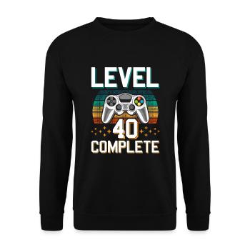 Niveau 40 Termine 40 ans de Gamer Gamer Men - Sweat-shirt Unisexe - noir - Devant - Alina (178cm) & Michal (187cm)