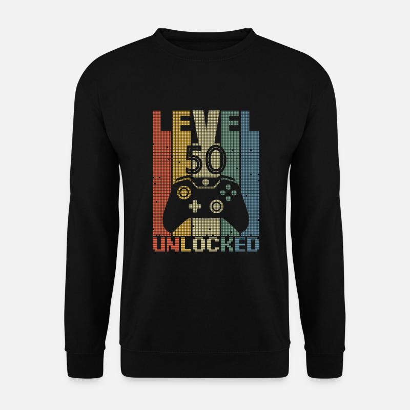 Level 50 Unlocked Gamer Zocker 50 Jahre - Unisex Pullover - Schwarz