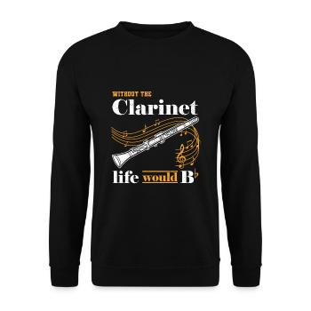 Klarinette lustiger Spruch Musiker Geschenk - Unisex Pullover - Schwarz - Vorne - Alina (178cm) & Michal (187cm)