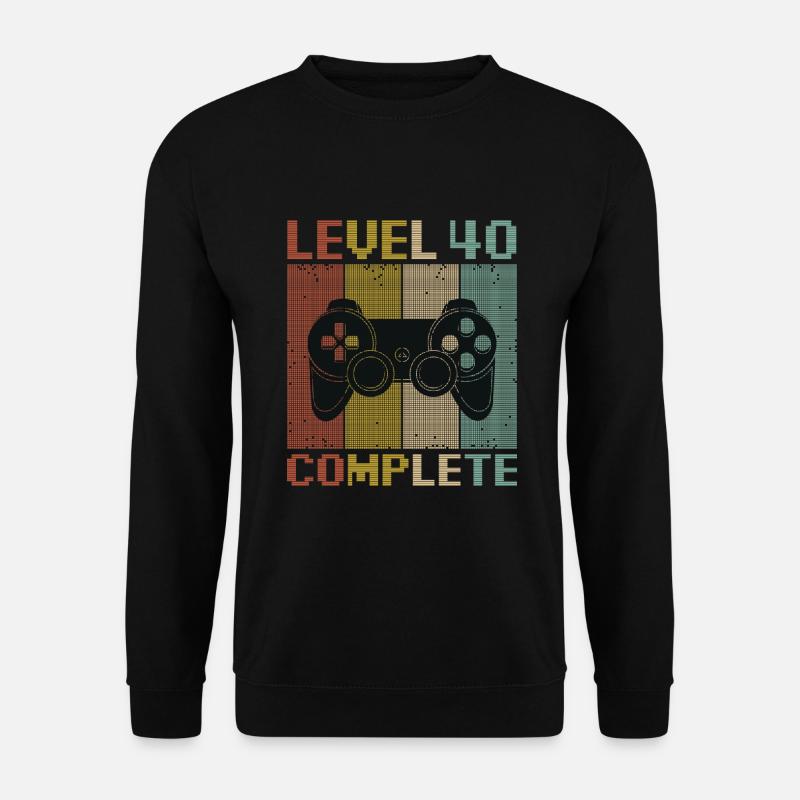 Level 40 Complete Gamer Zocker 40 Jahre - Unisex Pullover - Schwarz