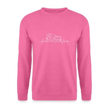 Elefant Herzschlag EKG Safari Tierliebhaber - Unisex Pullover - Pink - Vorne
