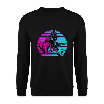 Quad Coureur Hors route Biker ATV Vintage - Sweat-shirt Unisexe - noir - Devant - Alina (178cm) & Michal (187cm)