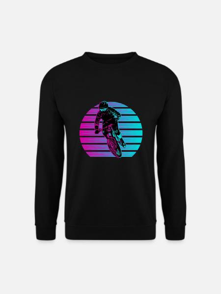 Downhill Mountainbike Vintage Mountain Bike - Unisex Pullover - Schwarz