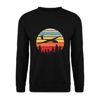 Pilote de planeur vintage - Sweat-shirt Unisexe - noir - Devant - Alina (178cm) & Michal (187cm)
