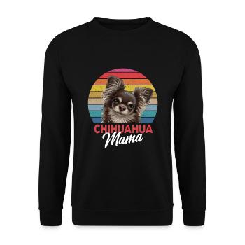 Chihuahua Mama Frauchen süße Hunde - Unisex Pullover - Schwarz - Vorne - Alina (178cm) & Michal (187cm)