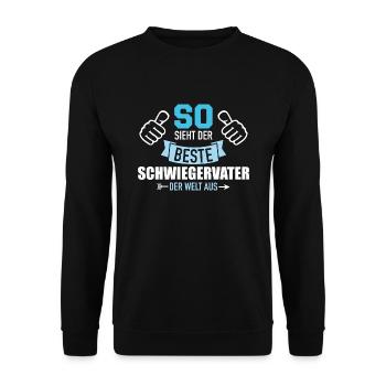 Schwiegervater - Unisex Pullover - Schwarz - Vorne - Alina (178cm) & Michal (187cm)
