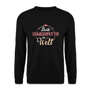 Schwiegermutter - Unisex Pullover - Schwarz - Vorne - Alina (178cm) & Michal (187cm)