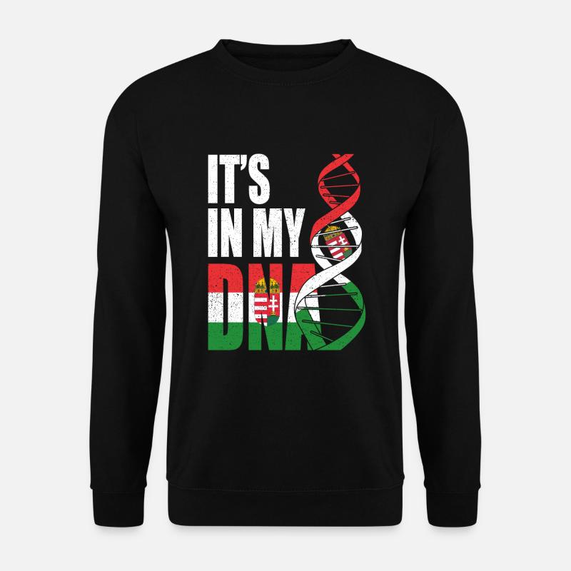 Hongrie ADN disant drapeau hongrois - Sweat-shirt Unisexe - noir