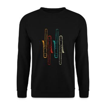 Trombone vintage gift for trombone players - Unisex Sweatshirt - black - Front - Alina (178cm) & Michal (187cm)