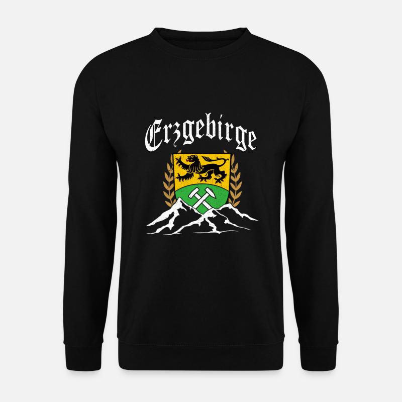 Erzgebirge Wappen Gebirge Erzgebirgler Ossi - Unisex Pullover - Schwarz