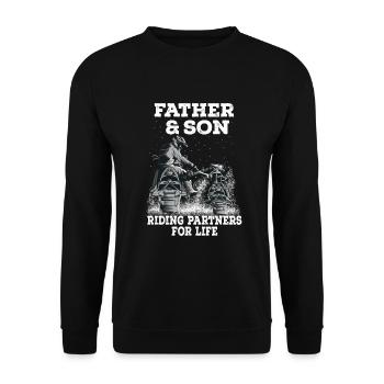 Cadeau père et fils de motoneige - Sweat-shirt Unisexe - noir - Devant - Alina (178cm) & Michal (187cm)