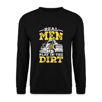 Conducteur de pelle disant cadeau - Sweat-shirt Unisexe - noir - Devant - Alina (178cm) & Michal (187cm)