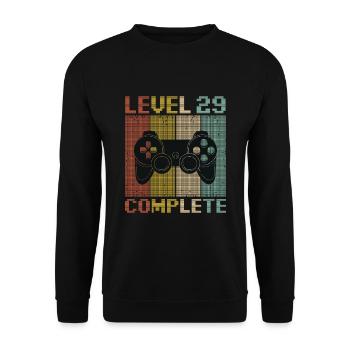 Level 29 Complete Gamer Gamer 29 years - Unisex Sweatshirt - black - Front - Alina (178cm) & Michal (187cm)