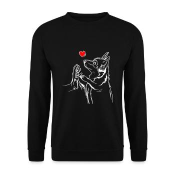 Cadeau de maîtresse de propriétaire de chien d'amour Corgi - Sweat-shirt Unisexe - noir - Devant - Alina (178cm) & Michal (187cm)