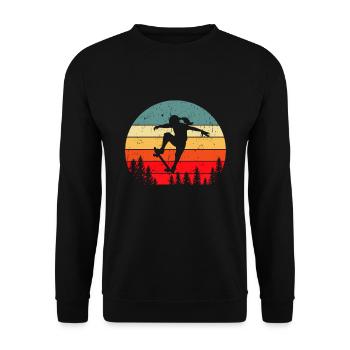 Skateboard Skater Girl Stunt Skater Girl - Sweat-shirt Unisexe - noir - Devant - Alina (178cm) & Michal (187cm)