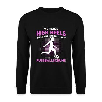Fußball Mädchen Fußballspielerin Fußballerin - Unisex Pullover - Schwarz - Vorne - Alina (178cm) & Michal (187cm)