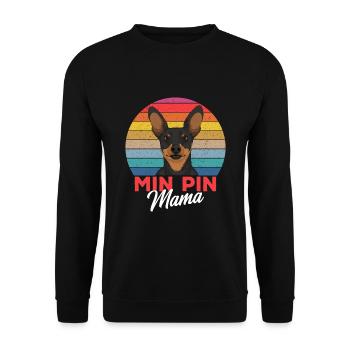Zwergpinscher Mama Hundehalterin Geschenk - Unisex Pullover - Schwarz - Vorne - Alina (178cm) & Michal (187cm)