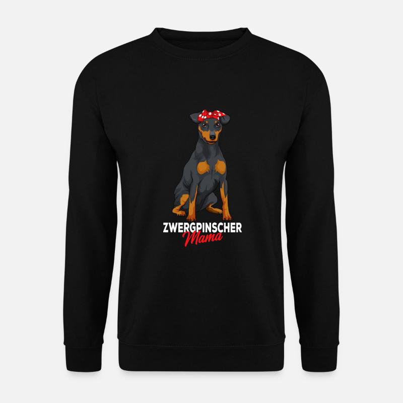 Zwergpinscher Mama Frauchen Hundehalterin - Unisex Pullover - Schwarz