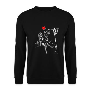 Chihuahua love mistress cute dogs - Unisex Sweatshirt - black - Front - Alina (178cm) & Michal (187cm)