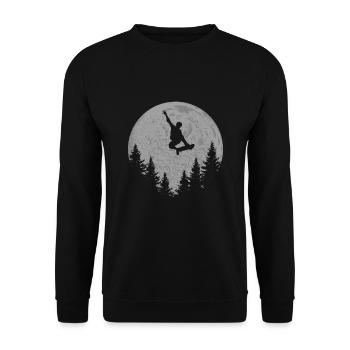 Skater skateboard stunt moon skater - Unisex Sweatshirt - black - Front - Alina (178cm) & Michal (187cm)