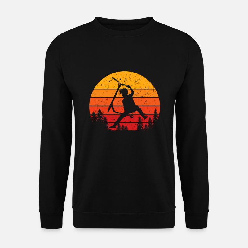 Scooter Stunt Retro Tretroller Geschenk Kinder - Unisex Pullover - Schwarz