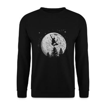 Skater skateboard stunt moon skater gift - Unisex Sweatshirt - black - Front - Alina (178cm) & Michal (187cm)