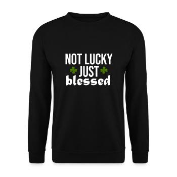 Lucky Luck Blessing Blessed Divine - Unisex Sweatshirt - black - Front - Alina (178cm) & Michal (187cm)