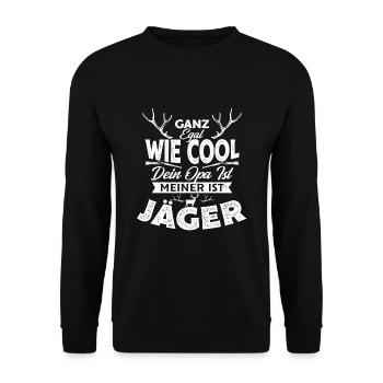 Jäger Opa lustiger Spruch Geschenk - Unisex Pullover - Schwarz - Vorne - Alina (178cm) & Michal (187cm)