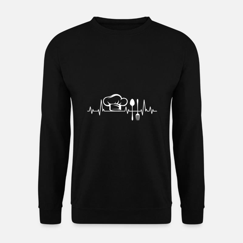 Koch Herzschlag Chefkoch Geschenk - Unisex Pullover - Schwarz