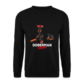 Dobermann Frauchen Doberman Mama - Unisex Pullover - Schwarz - Vorne - Alina (178cm) & Michal (187cm)
