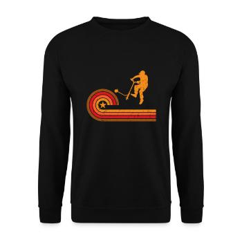 Scooter Stunt Tretroller Geschenk Jungen - Unisex Pullover - Schwarz - Vorne - Alina (178cm) & Michal (187cm)
