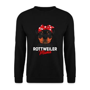 Rottweiler Mama Hunde Frauchen - Unisex Pullover - Schwarz - Vorne - Alina (178cm) & Michal (187cm)