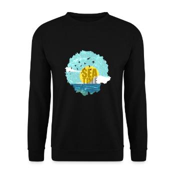 Sea Time Ocean Sun Beach Bateau aquatique Nager - Sweat-shirt Unisexe - noir - Devant - Alina (178cm) & Michal (187cm)