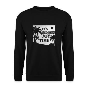 Its Summer Joy Time Beach Sun Warm - Unisex Sweatshirt - black - Front - Alina (178cm) & Michal (187cm)