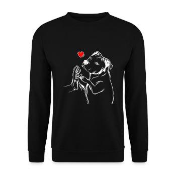 Pitbull amour chien femme cadeau - Sweat-shirt Unisexe - noir - Devant - Alina (178cm) & Michal (187cm)