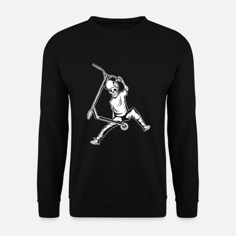 Scooter Roller Stunt Skelett Tretroller - Unisex Pullover - Schwarz