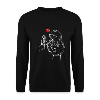 Cadeau drôle de maîtresse de chien d'amour de caniche - Sweat-shirt Unisexe - noir - Devant - Alina (178cm) & Michal (187cm)