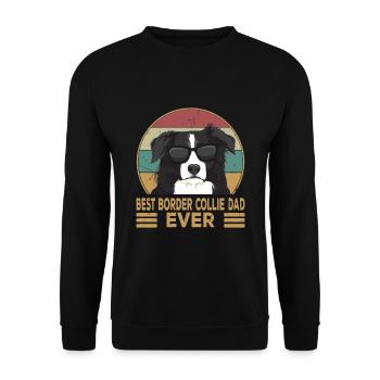 Best Border Collie Dad Ever Hunde Herrchen - Unisex Pullover - Schwarz - Vorne - Alina (178cm) & Michal (187cm)