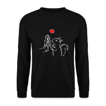 Eichhörnchen Liebe Kinder Damen Geschenk - Unisex Pullover - Schwarz - Vorne - Alina (178cm) & Michal (187cm)