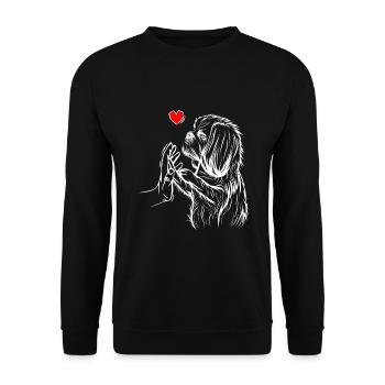 Shih Tzu Love Dog Holder Gift - Unisex Sweatshirt - black - Front - Alina (178cm) & Michal (187cm)