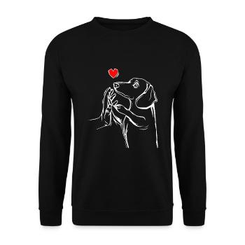 Idée cadeau propriétaire de chien d'amour de teckel - Sweat-shirt Unisexe - noir - Devant - Alina (178cm) & Michal (187cm)