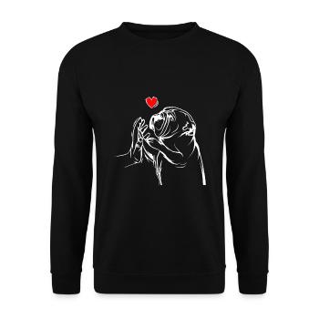 Englische Bulldogge Liebe Hundehalter - Unisex Pullover - Schwarz - Vorne - Alina (178cm) & Michal (187cm)