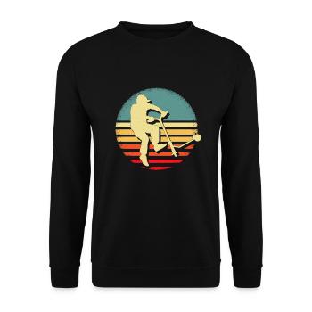Scooter Stunt Tretroller Geschenkidee - Unisex Pullover - Schwarz - Vorne - Alina (178cm) & Michal (187cm)