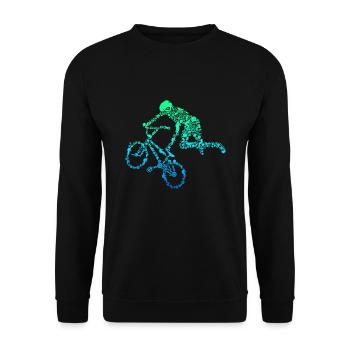 BMX stunt dirt bike freestyle rider - Unisex Sweatshirt - black - Front - Alina (178cm) & Michal (187cm)