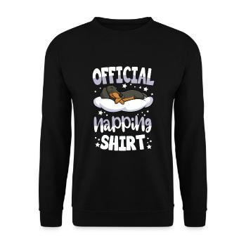 Dachshund Sleeping Shirt Dog Owner Gift - Unisex Sweatshirt - black - Front - Alina (178cm) & Michal (187cm)