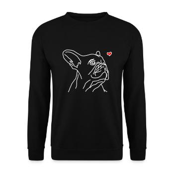 French Bulldog Love Female - Unisex Sweatshirt - black - Front - Alina (178cm) & Michal (187cm)