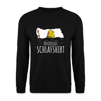 Offizielles Schlafshirt Wellensittich Liebhaber - Unisex Pullover - Schwarz - Vorne - Alina (178cm) & Michal (187cm)
