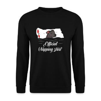 Staffordshire Terrier Sleeping Shirt Gift - Unisex Sweatshirt - black - Front - Alina (178cm) & Michal (187cm)